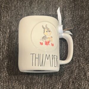 Disney Bambi  “ Thumper “ White Ceramic Mug with Floral Bunny Design